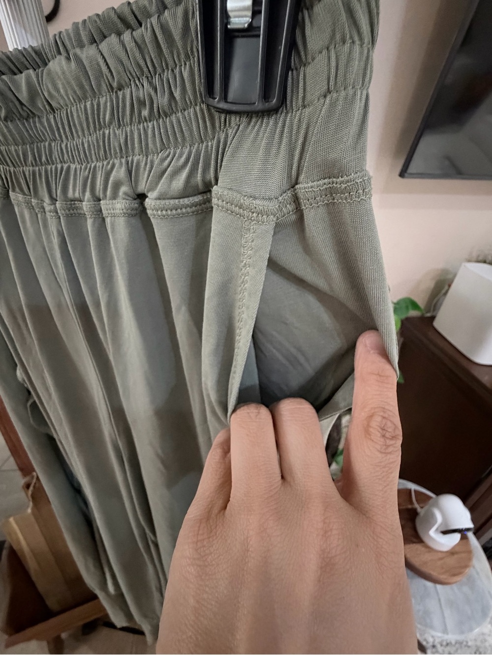 POL Sage Green Wide Leg Ruffle Pants - Picture 7 of 8